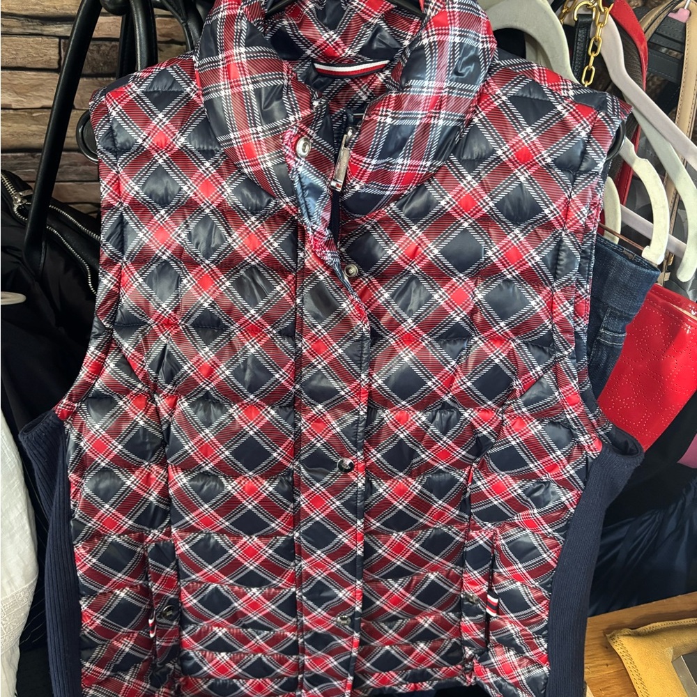 Tommy Hilfiger Quilted Vest Red and Blue